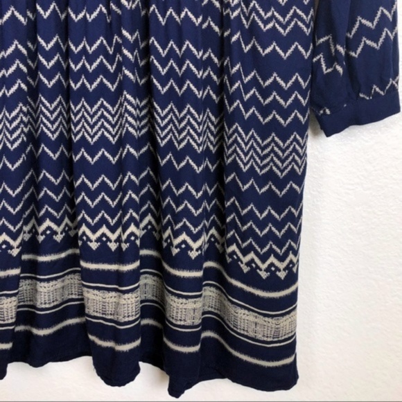 Anthro Holding Horses Navy Chevron l/s Dress - Picture 4 of 7